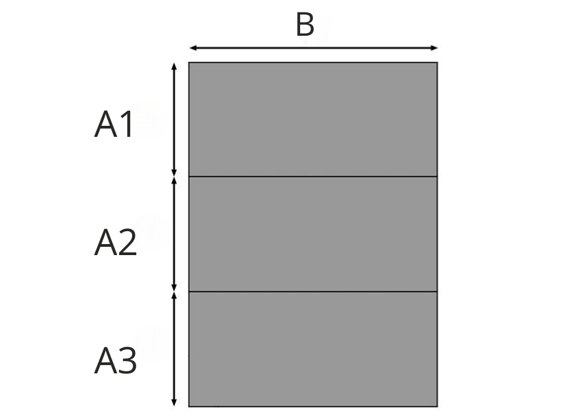 3-teilige Matratze (2-Lagen)